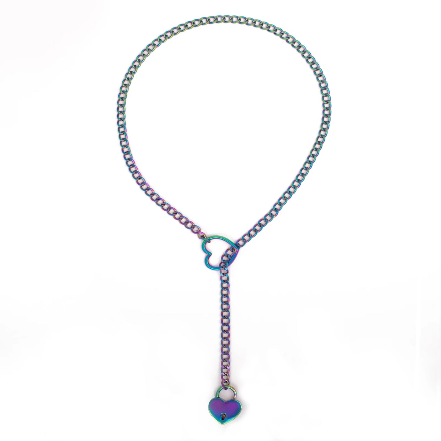 Heart Lock Slip Chain Necklace Love Chains Choker Padlock Collar for Women Punk Goth Jewelry Gothic Aesthetic Accessories