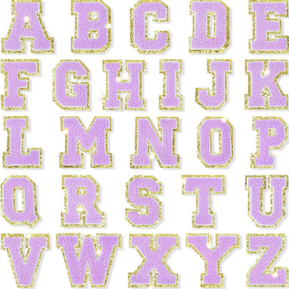 Purple Self Adhesive Chenille Letters Patches