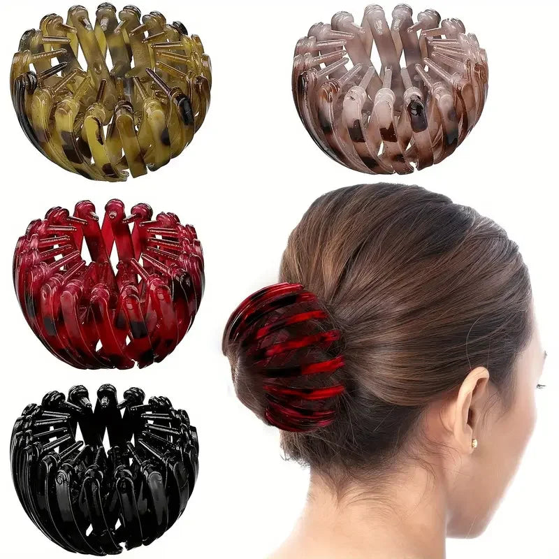 Fashionable Bird's Nest Hair Clip - Retro Geometric Elastic Ponytail & Bun Hairband for Women