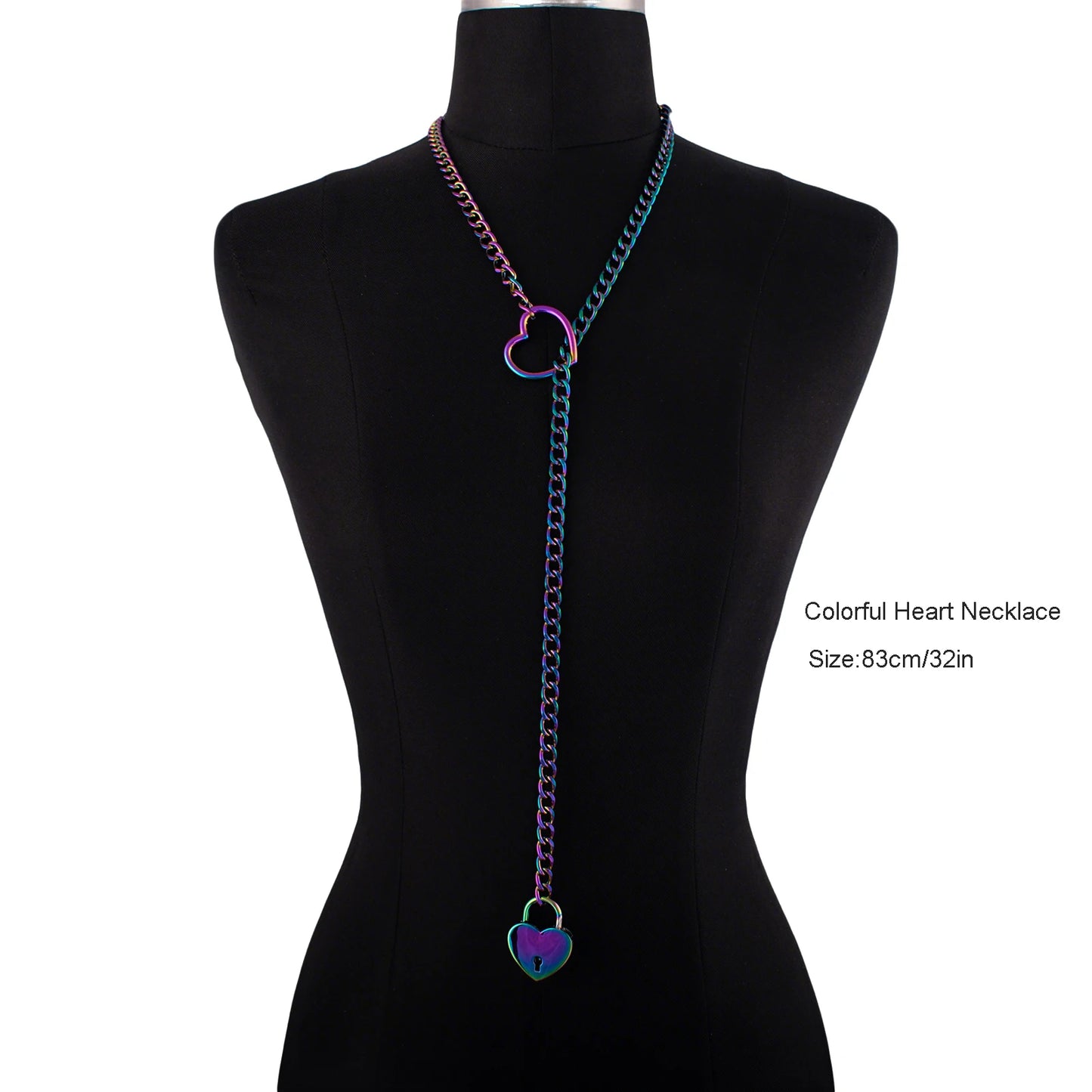 Heart Lock Slip Chain Necklace Love Chains Choker Padlock Collar for Women Punk Goth Jewelry Gothic Aesthetic Accessories