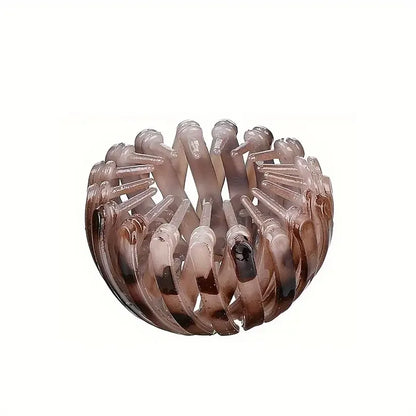 Fashionable Bird's Nest Hair Clip - Retro Geometric Elastic Ponytail & Bun Hairband for Women